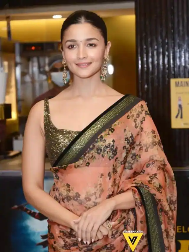 फ्लोरल प्रिंटेड साड़ी में आलिया भट्ट ने दिए मिलियन डॉलर के पोज़