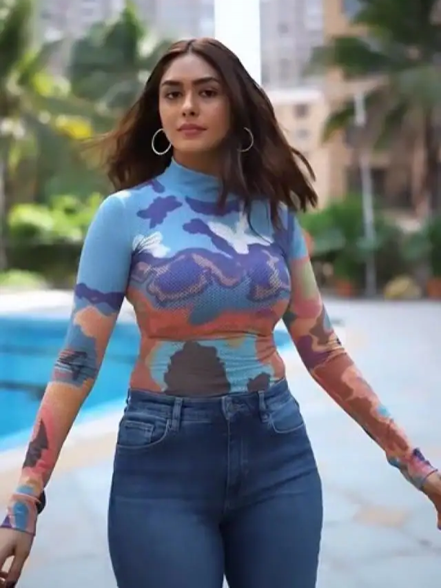 मृणाल ठाकुर ने डेनिम और फुल स्लीव टॉप में दिए मिलियन डॉलर के पोज़