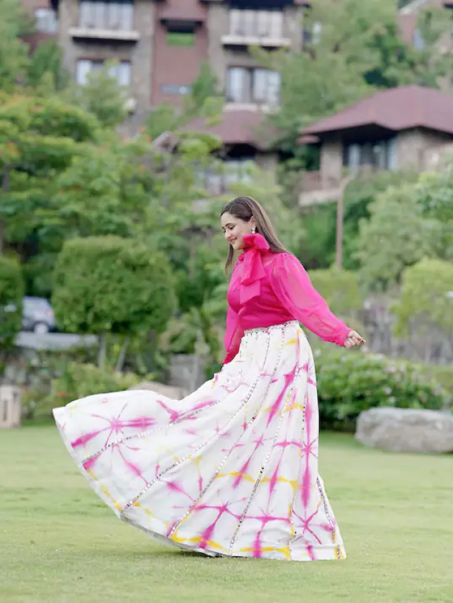 Rashami Desai’s look in a ghagra and stylish top