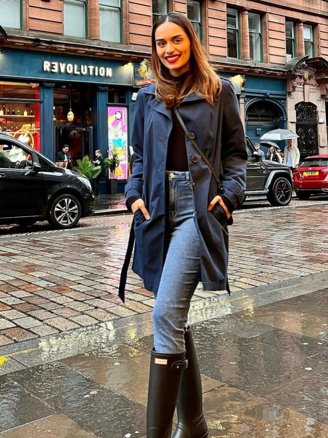 Manushi Chhillar shows how to ace winter fashion in blue trench coat