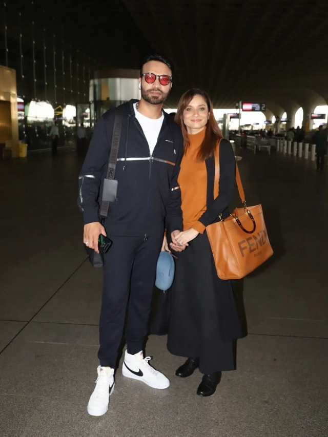 Ankita Lokhande was spotted at the airport with her husband