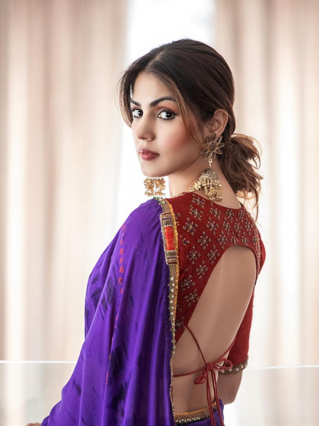 Rhea Chakraborty displays ‘Saree shakti’ in tie-dye printed drape and backless blous