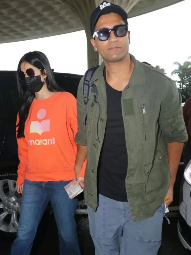 Katrina Kaif and Vicky Kaushal were spotted at the airport