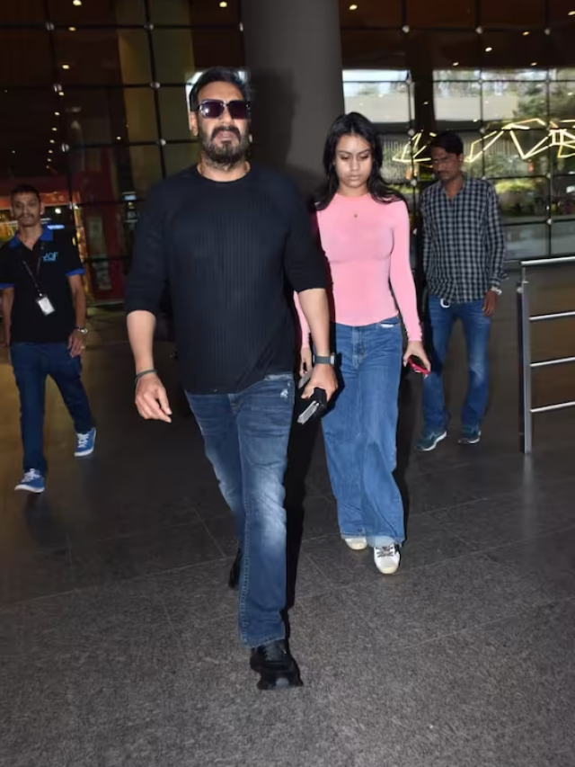 Ajay Devgn के साथ स्पॉट हुईं बेटी Nysa Devgan