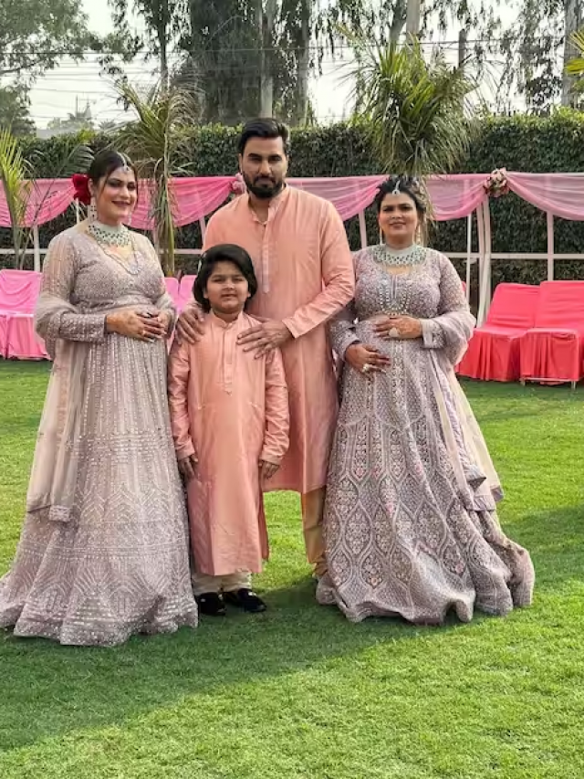 गोद भराई की रस्म में दुल्हन की तरह सजी-संवरी अरमान मलिक की पत्नियां