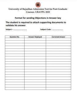 Filing objections on URATPG answer key