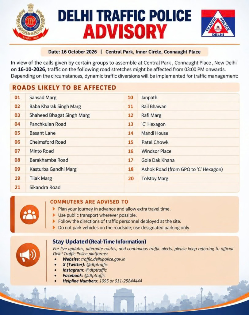 Delhi Traffic Advisory