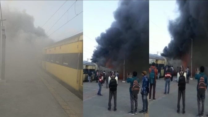 Fire in Saharanpur-Delhi passenger train at Daurala station in Meerut, two coaches burnt