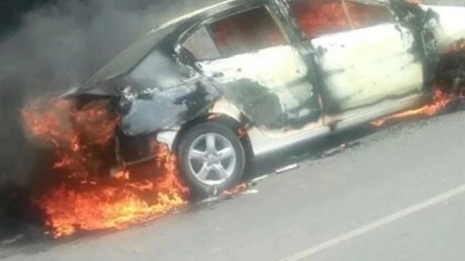 Fire started in the car parked in the police station parking lot, 95 percent scorched, seven more vehicles burnt