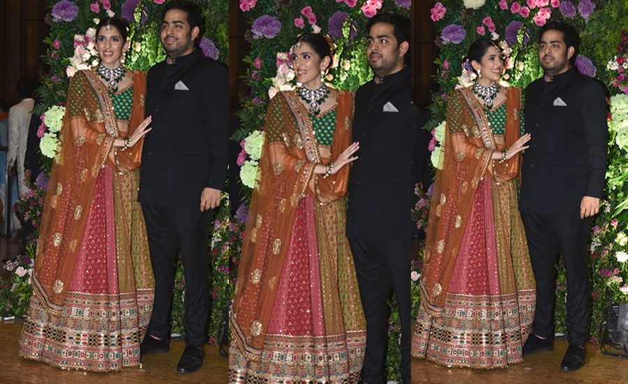 Akash Ambani With Wife Shloka Mehta At Wedding Ceremony
