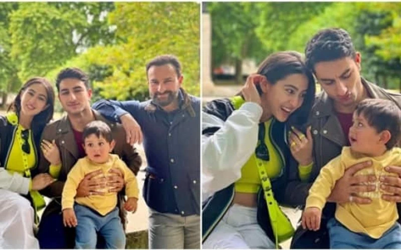 Sara Ali Khan has shared adorable pictures with brothers Ibrahim and Jeh and father Saif Ali Khan