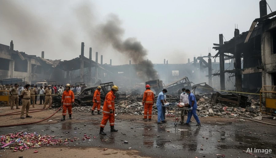 आंध्र प्रदेश: काकीनाडा पटाखा फैक्ट्री धमाके में 18 की मौत, कई घायल