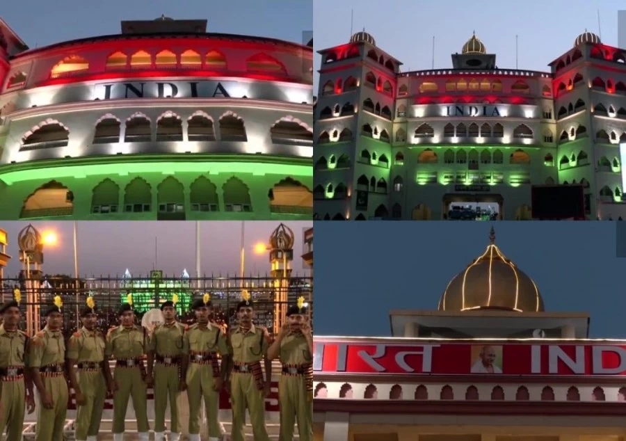 Attari border illuminated in Tricolour on Independence Day eve, pictures surface