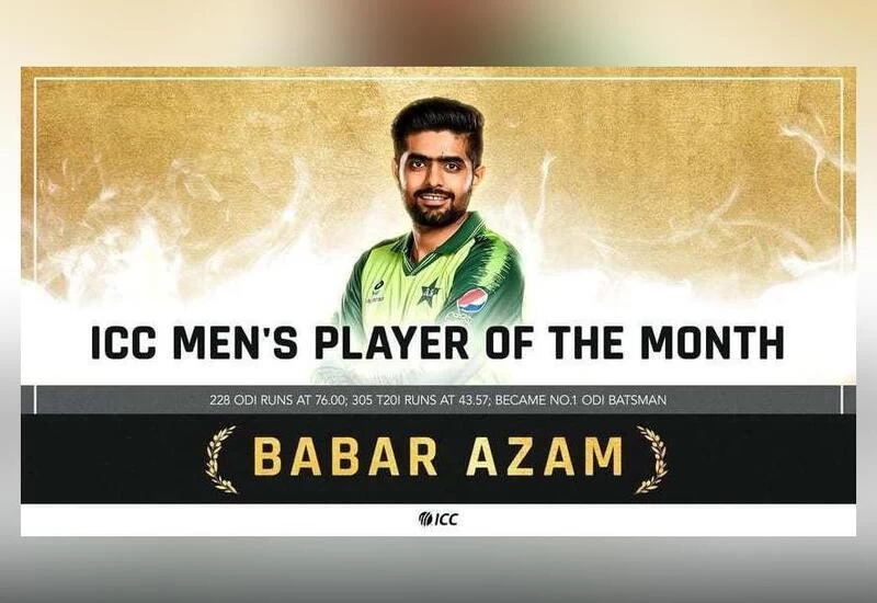 Pakistan captain Babar Azam won the ICC Men's Player of the Month Award for the month of April