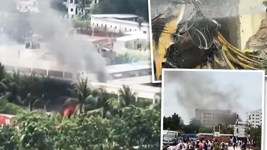 Bangladesh Air Force fighter jet crashes, falls on college in Dhaka