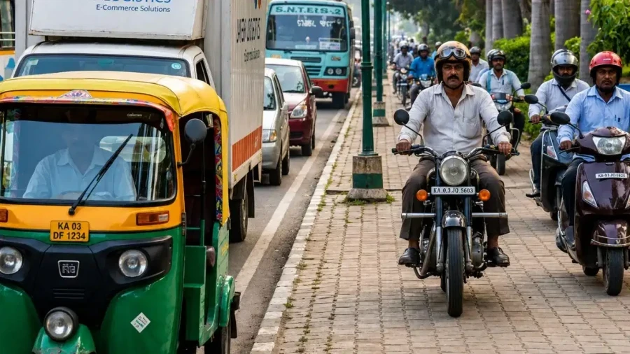 Bengaluru Proposes 5000 Rupee Fine For Driving On Footpaths To Protect Pedestrians