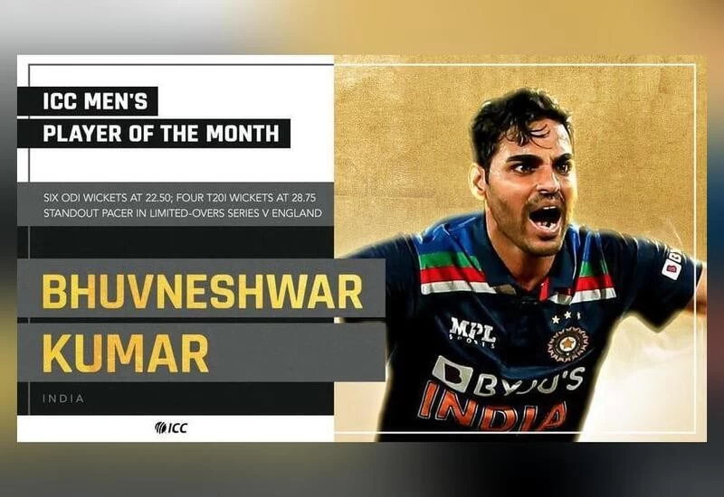 Bhubaneswar won the ICC Men's Player of the Month Award for the month of March