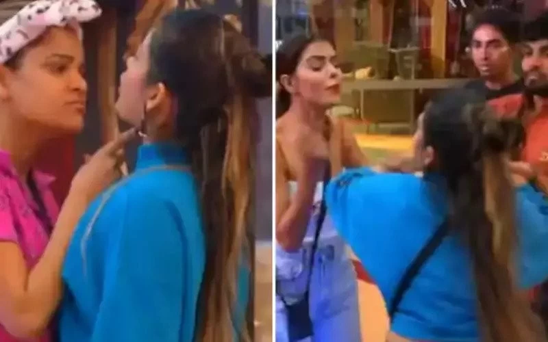 Promo gori nagori throw water on archana and try to kick priyanka chahar choudhary