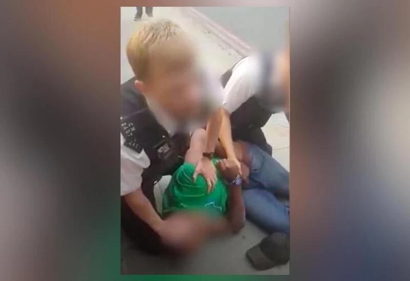 Video shows UK policeman kneeling on black man's neck, suspended