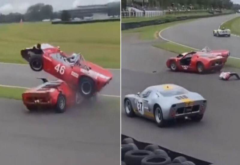 रेसिंग कारों के बीच हुआ भयानक हादसा, रोंगटे खड़े कर देने वाला VIDEO