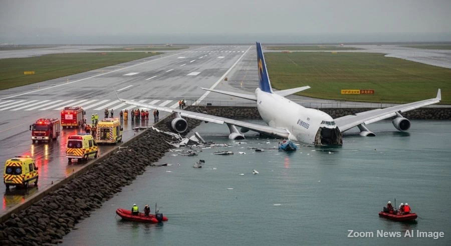 Cargo Plane Skids Off Hong Kong Runway, Two Ground Staff Dead