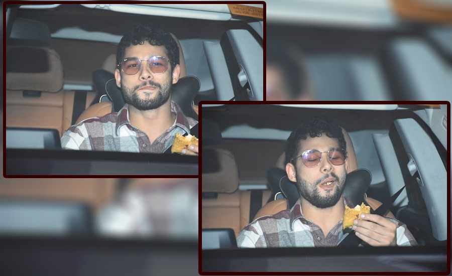 Sidhant Chaturvedi Eating Food Spotted At Karan Johar's House