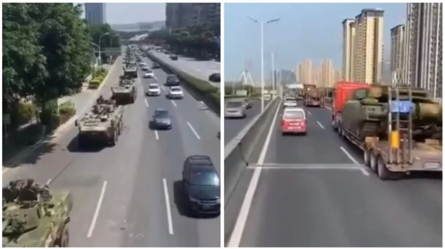 Nancy Pelosis visit to Taiwan sparks Dragon lines of tanks seen on the streets of China