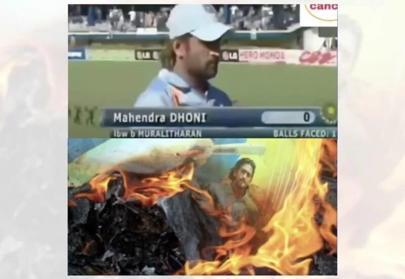Dhoni includes pic of people burning his poster during 2007 WC in retirement video