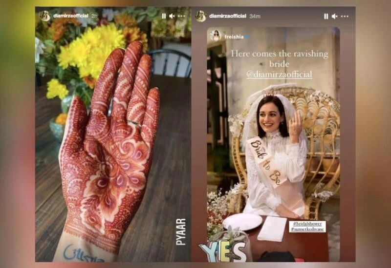 Dia Mirza shares her mehndi, bridal shower pics ahead of her wedding