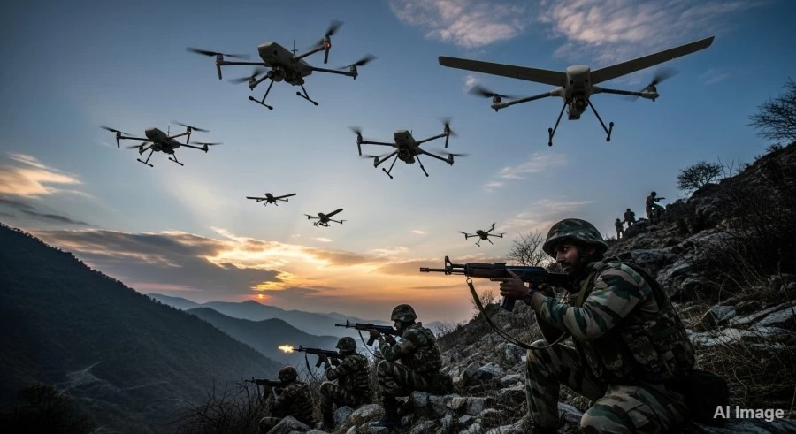 सांबा, राजौरी और पुंछ में LoC पर 5 पाकिस्तानी ड्रोन दिखे: सेना ने की जवाबी कार्रवाई, सर्च ऑपरेशन जारी