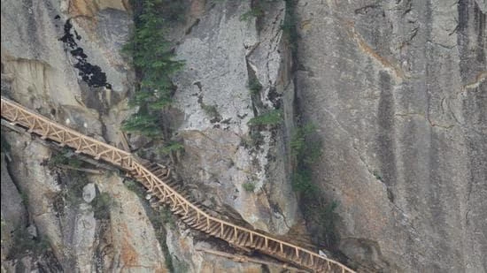 Historic Gartang Gali Wood Bridge opens for tourists after repair in Uttarakhand