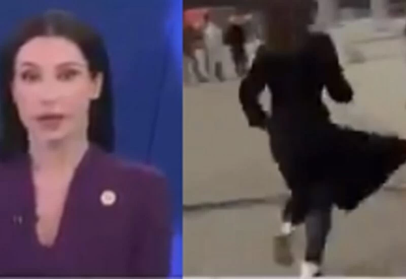 The female reporter was live on TV, the dog suddenly ran away by snatching the mike, then ...