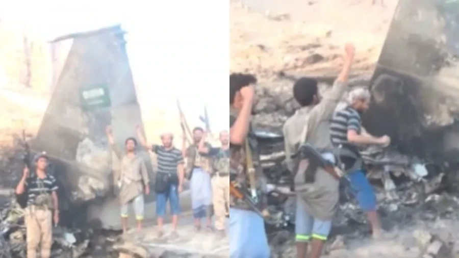 हूतियों ने सऊदी अरब का F-15 लड़ाकू विमान मार गिराने का किया दावा, मलबे का वीडियो जारी