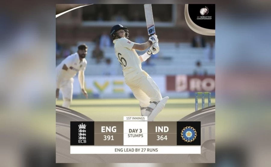 Joe Root smashes 180* as England lead India by 27 runs after Day 3