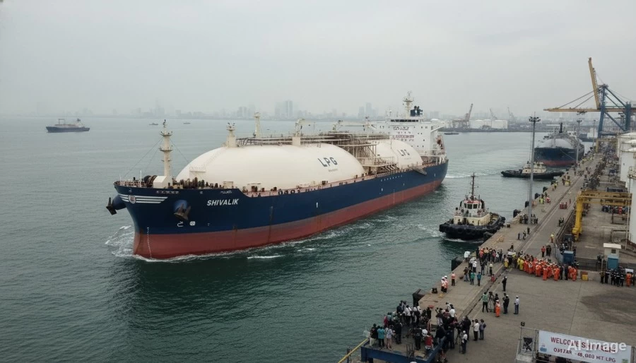 Indian Vessel Shivalik Arrives From Qatar With 46,000 MT LPG