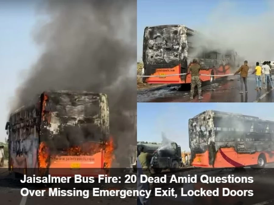 Jaisalmer Bus Fire: 20 Dead Amid Questions Over Missing Emergency Exit, Locked Doors