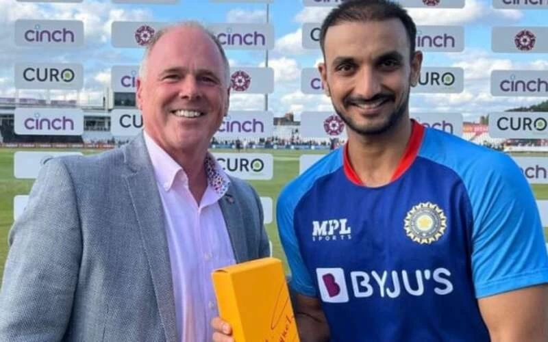 Harshal Patel wins the Man Of The Match Award as Team India beat Northamptonshire by 10 runs