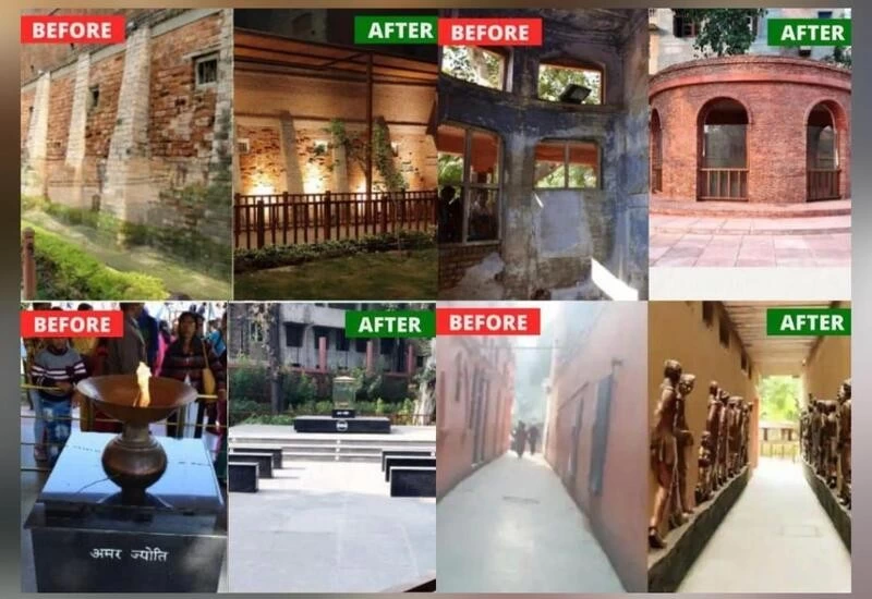 Before and after pics show the renovated Jallianwala Bagh complex in Punjab