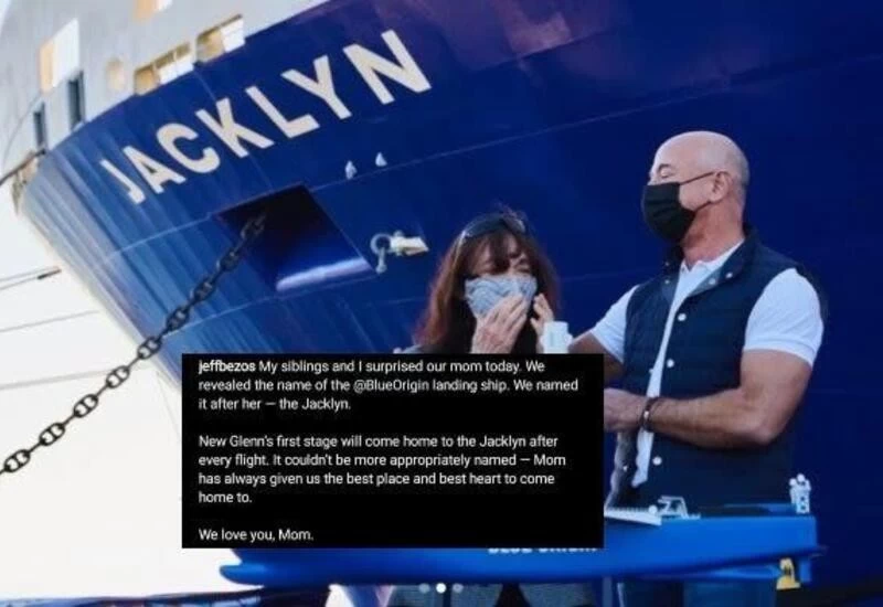 Jeff Bezos names Blue Origin's landing ship after his mother