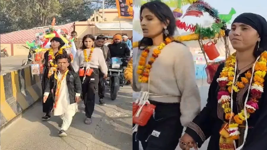 बुलंदशहर: मुस्लिम महिला उजमा खान ने लोकेंद्र से विवाह हेतु शुरू की कांवड़ यात्रा