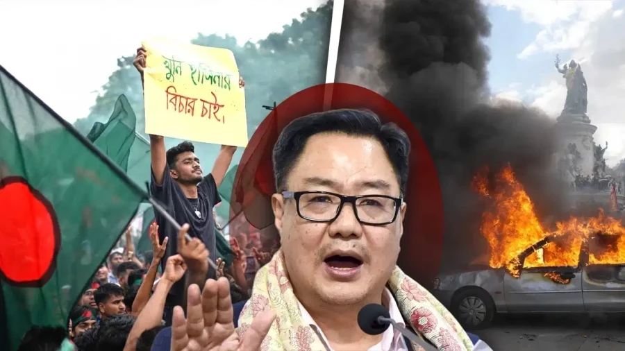 भारत न तो फ्रांस है और न ही बांग्लादेश, विपक्ष पर भड़के केंद्रीय मंत्री किरेन रिजिजू