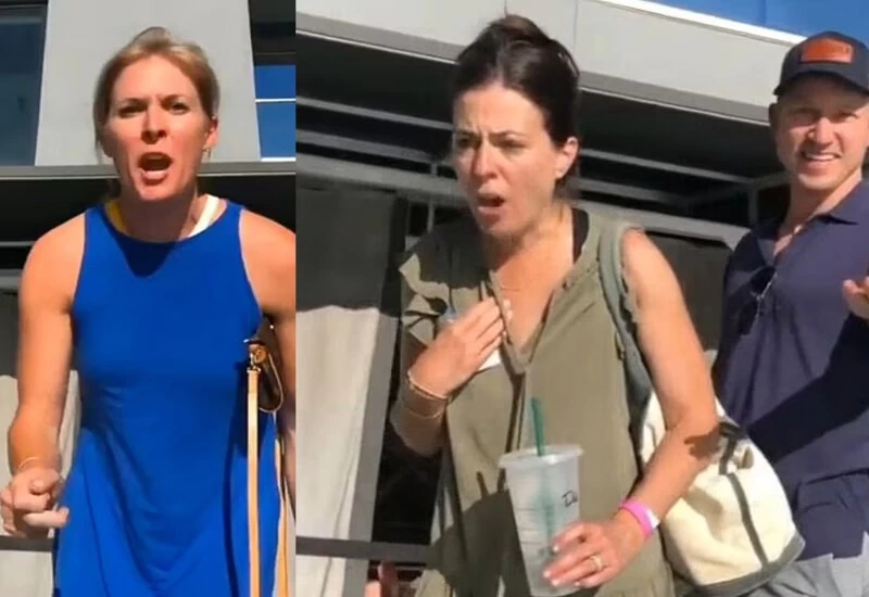 What was the lesbian couple doing in the swimming pool in front of the children, the women said Shame!