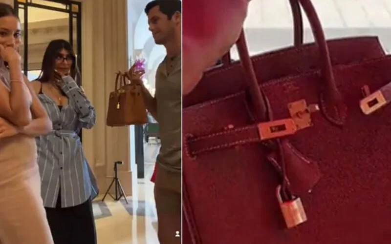 Mia khalifa Spoted at honeymoon dinner in paris Man says sorry to wife with birkin bag