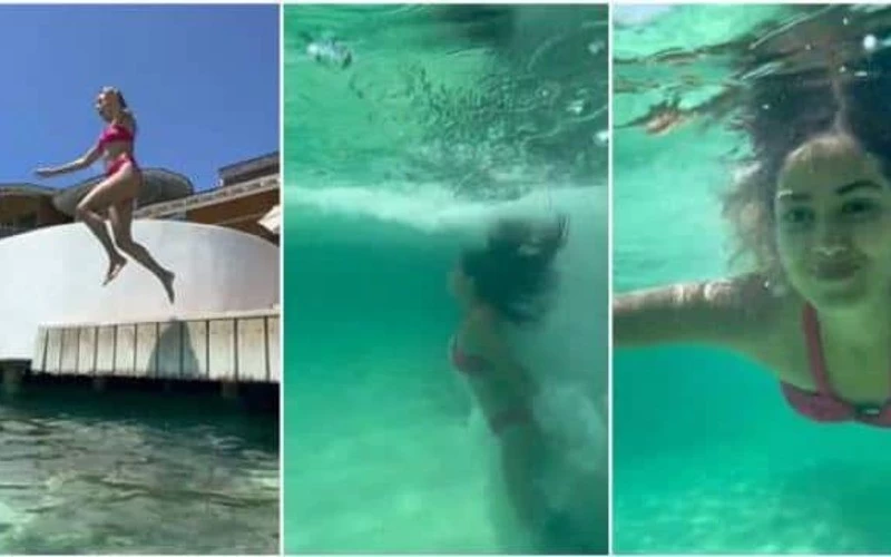 बिकिनी पहने मीरा राजपूत ने ढाया कहर, किया अंडर वॉटर स्विम, फैन्स को पसंद आ रहा वीडियो