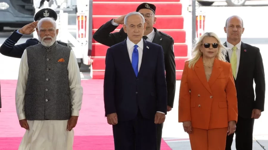 PM Modi Arrives in Israel: Netanyahu Extends Warm Welcome in Tel Aviv