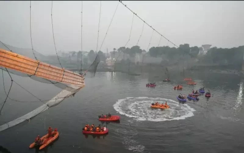 Morbi Bridge Collapse police took nine people in custody cm bhupendra patel