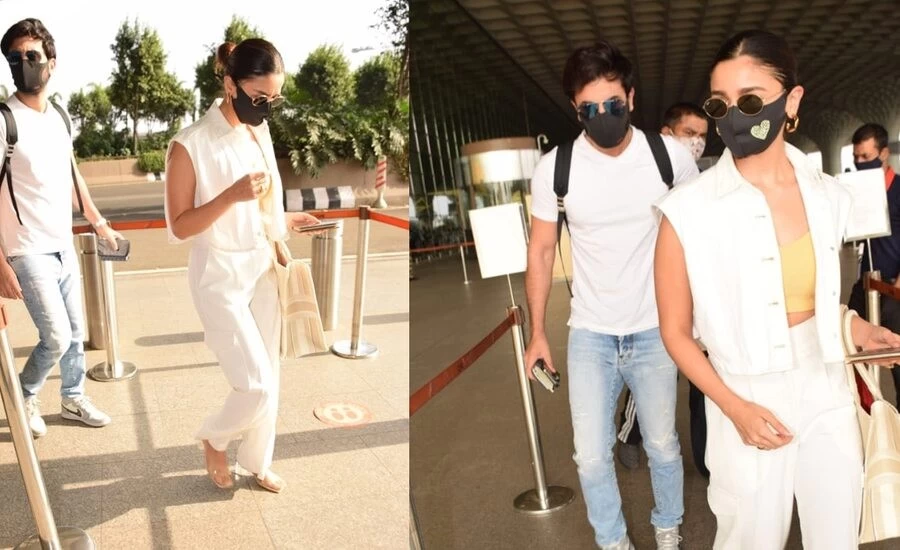 Alia Bhatt and Ranbir Kapoor left for vacation between Corona curfew, see  airport look