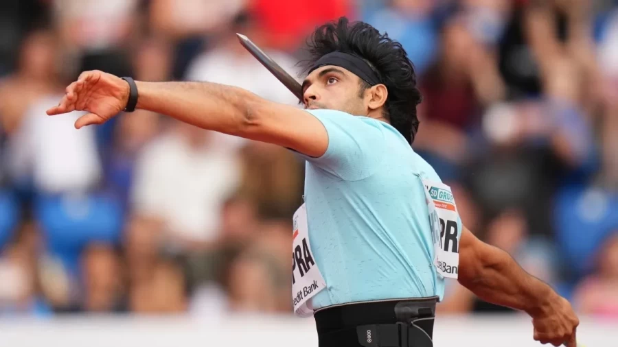 Neeraj made it to the final of the World Athletics Championships, throwing the javelin this far