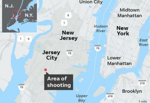 Firing in cemeteries and supermarkets in New Jersey, 6 killed including police officer