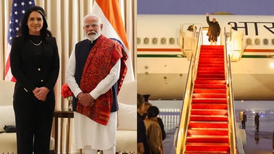 PM Modi gets a warm welcome on reaching US, meets Tulsi, will also meet Trump